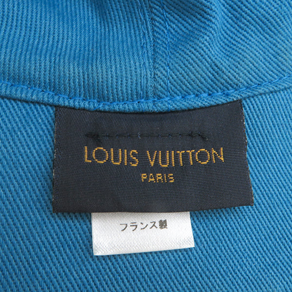ルイヴィトン LOUIS VUITTON リバーシブルバケットハット M76213 ホワイト×ブルー コットン ハット シルバー金具 白 青 帽子