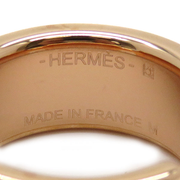 エルメス HERMES オランプPM ゴールド×ピンクゴールド GP ヴォーエプソン リング 指輪 ピンクゴールド金具 ローズゴールド金具 茶 新品  未使用