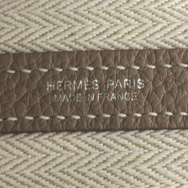 エルメス HERMES ガーデンパーティPM エトゥープ ネゴンダ トートバッグ シルバー金具 グレージュ