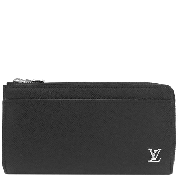 ルイヴィトン LOUIS VUITTON ブラック ジッピー・ドラゴンヌ M69409 タイガ 長財布 シルバー金具 黒 ロングウォレット ストラップ L字ファスナー