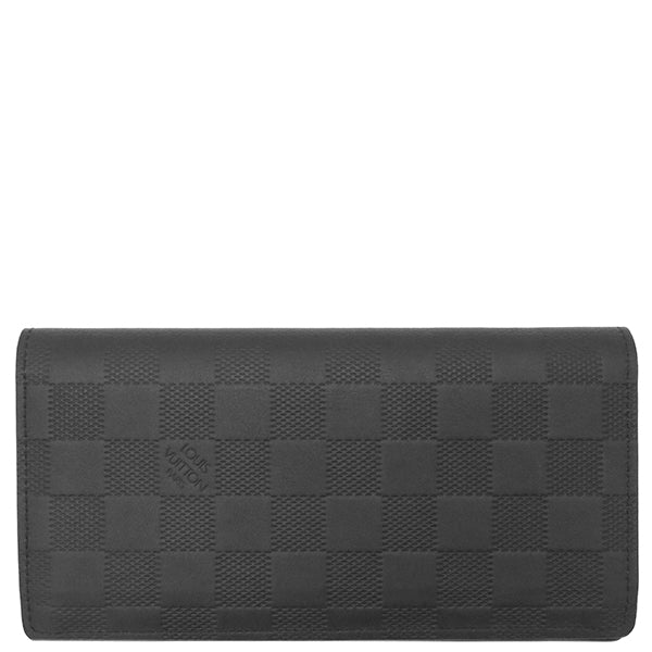 ルイヴィトン LOUIS VUITTON オニキス ポルトフォイユ・ブラザ N63010 ダミエアンフィニ 長財布 マットシルバー金具 黒 二つ折り