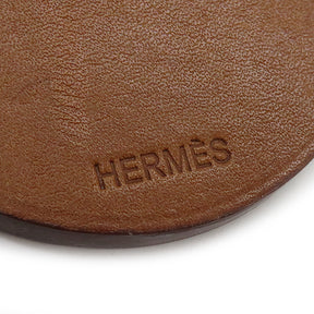 エルメス HERMES アニマル ベア くま ブラウン レザー シルバー925 キーホルダー シルバー金具 バッグチャーム キーチェーン