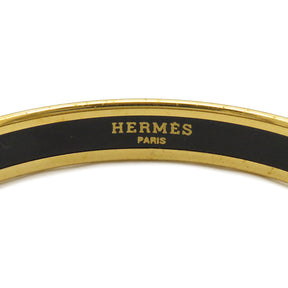 エルメス HERMES エマイユ PM ブルー×ゴールド 七宝焼き バングル