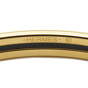 エルメス HERMES エマイユ PM ネイビーXゴールド GP 七宝焼 バングル ゴールド金具