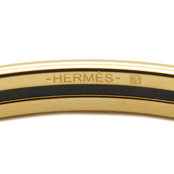 エルメス HERMES エマイユ PM ネイビーXゴールド GP 七宝焼 バングル ゴールド金具