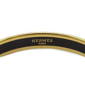 エルメス HERMES エマイユ PM ブルー×ゴールド 七宝焼き バングル ゴールド金具 イルカ