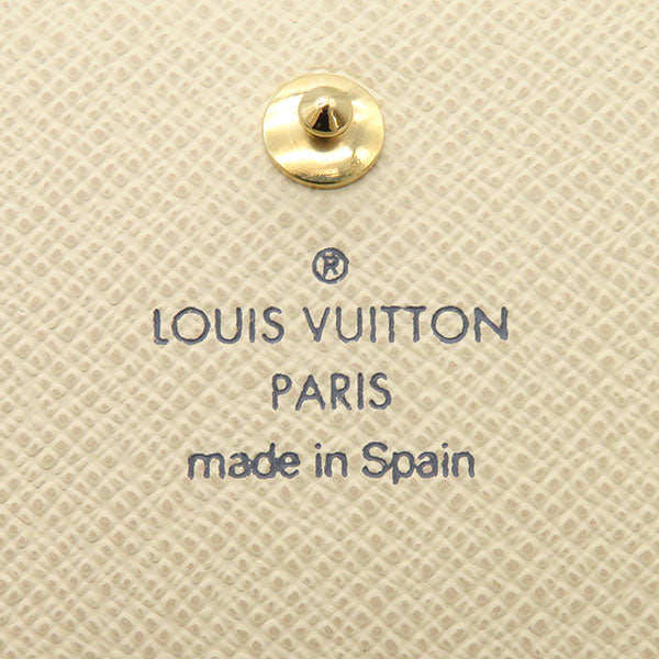 ルイヴィトン LOUIS VUITTON N61744 ダミエアズールキャンバス 二つ折り財布 ゴールド金具 白 二つ折り