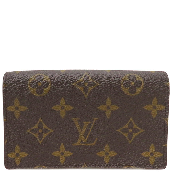 ルイヴィトン LOUIS VUITTON ポルトフォイユ トレゾール M61736 モノグラム モノグラムキャンバス 二つ折り財布 ゴールド金具 茶 L字ファスナー