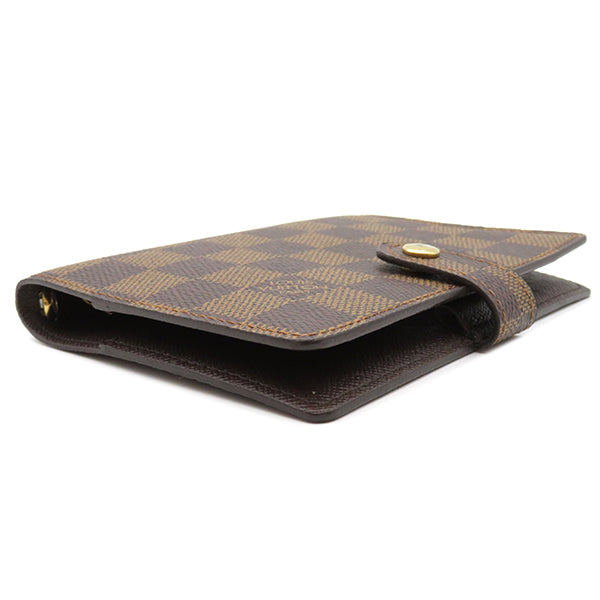 ルイヴィトン LOUIS VUITTON ダミエエベヌ アジェンダ PM R20700 ダミエキャンバス 手帳カバー ゴールド金具 茶