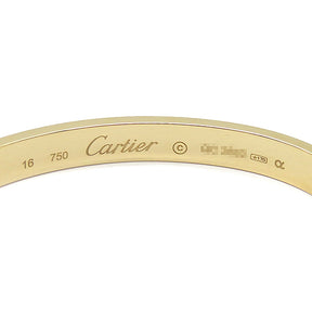 カルティエ Cartier LOVE ラブブレス バングル イエローゴールド K18YG #16 ブレスレット 750 18K 18金