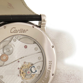 カルティエ Cartier ロトンド ドゥ カルティエ W1550751 手巻き メンズ K18WG無垢 ギヨシェ ローマン 青針 ビッグデイト