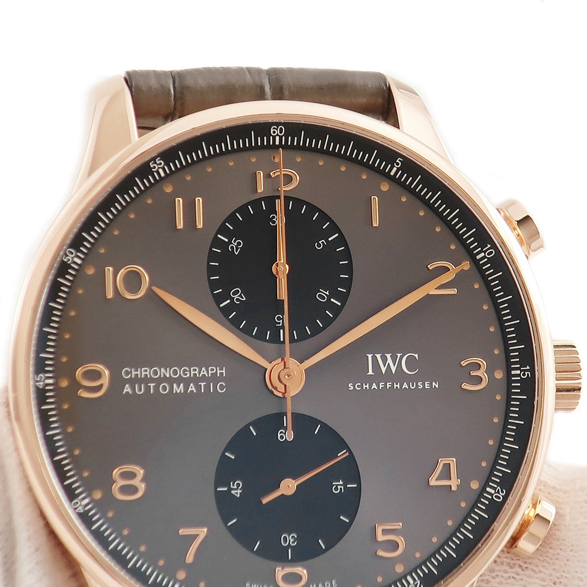 IWC  ポルトギーゼ クロノグラフ IW371610 自動巻き メンズ K18RG無垢 アラビア