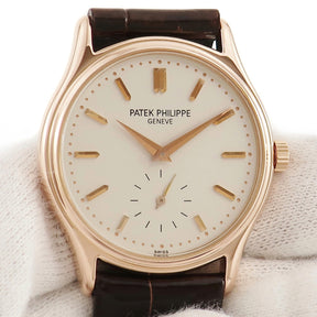 パテックフィリップ PATEK PHILIPPE カラトラバ 3923R-001 手巻き レディース ボーイズ K18RG無垢 バー スモセコ