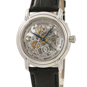 エルメス HERMES セザム SM1.710 スケルトン SS/社外ベルト メンズ 腕時計