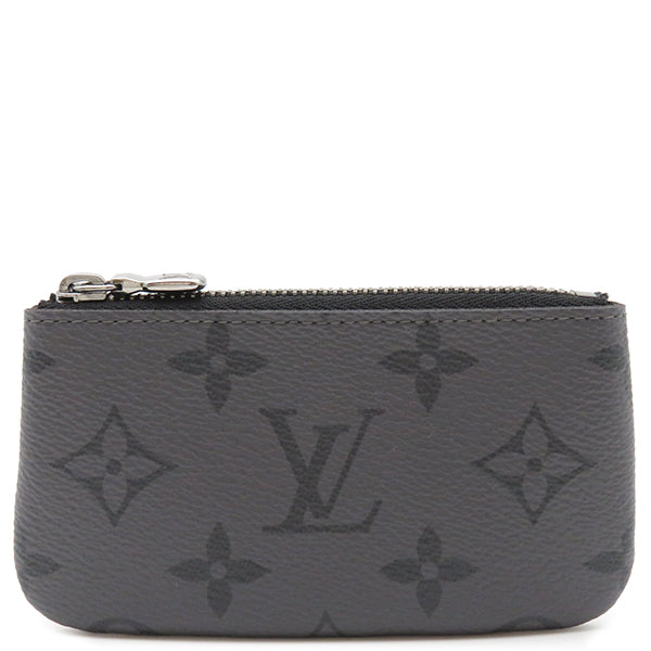 ルイヴィトン LOUIS VUITTON モノグラムエクリプス ポシェット クレ M80905 モノグラムエクリプスキャンバス モノグラムエクリプスリバースキャンバス コインケース ガンメタル金具 キーチェーン付き 黒