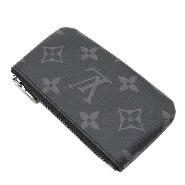 ルイヴィトン LOUIS VUITTON モノグラムエクリプス ポシェット クレ M80905 モノグラムエクリプスキャンバス モノグラムエクリプスリバースキャンバス コインケース ガンメタル金具 キーチェーン付き 黒