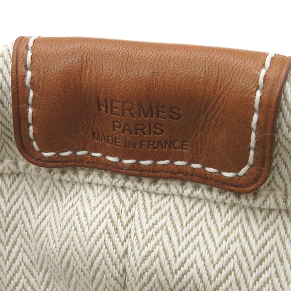 エルメス HERMES フールビ20 ナチュラル×フォーヴ トワルシェブロン ヴォーバレニア ポーチ シルバー金具 バッグインバッグ