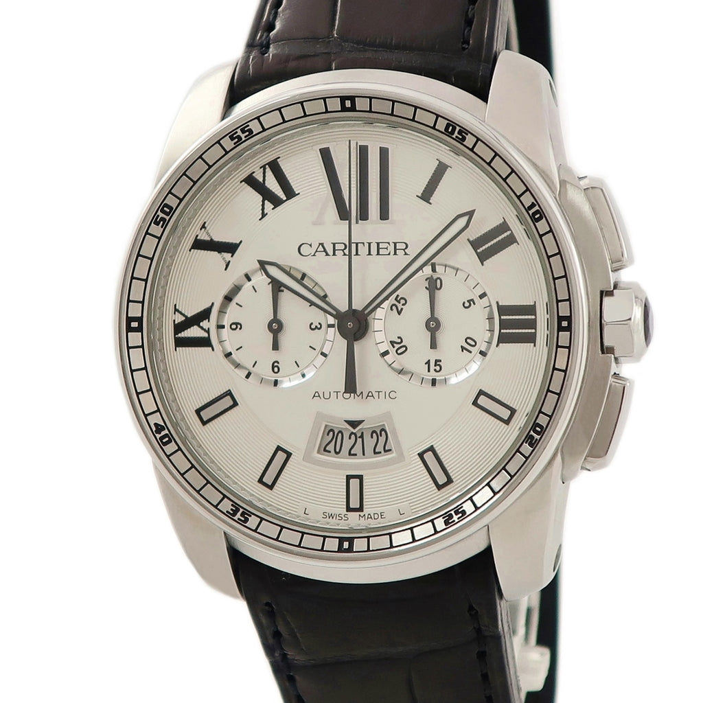 売りストア カルティエ カリブル 42mm用 純正クロコブレスレット - 時計