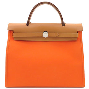 エルメス HERMES エールバッグ ジップ PM オレンジ トワルオフィシエ バッシュハンター 2WAYバッグ シルバー金具 ショルダー