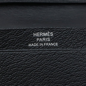 エルメス HERMES ベアン ブラック シェーブル カードケース シルバー金具 名刺入れ 黒