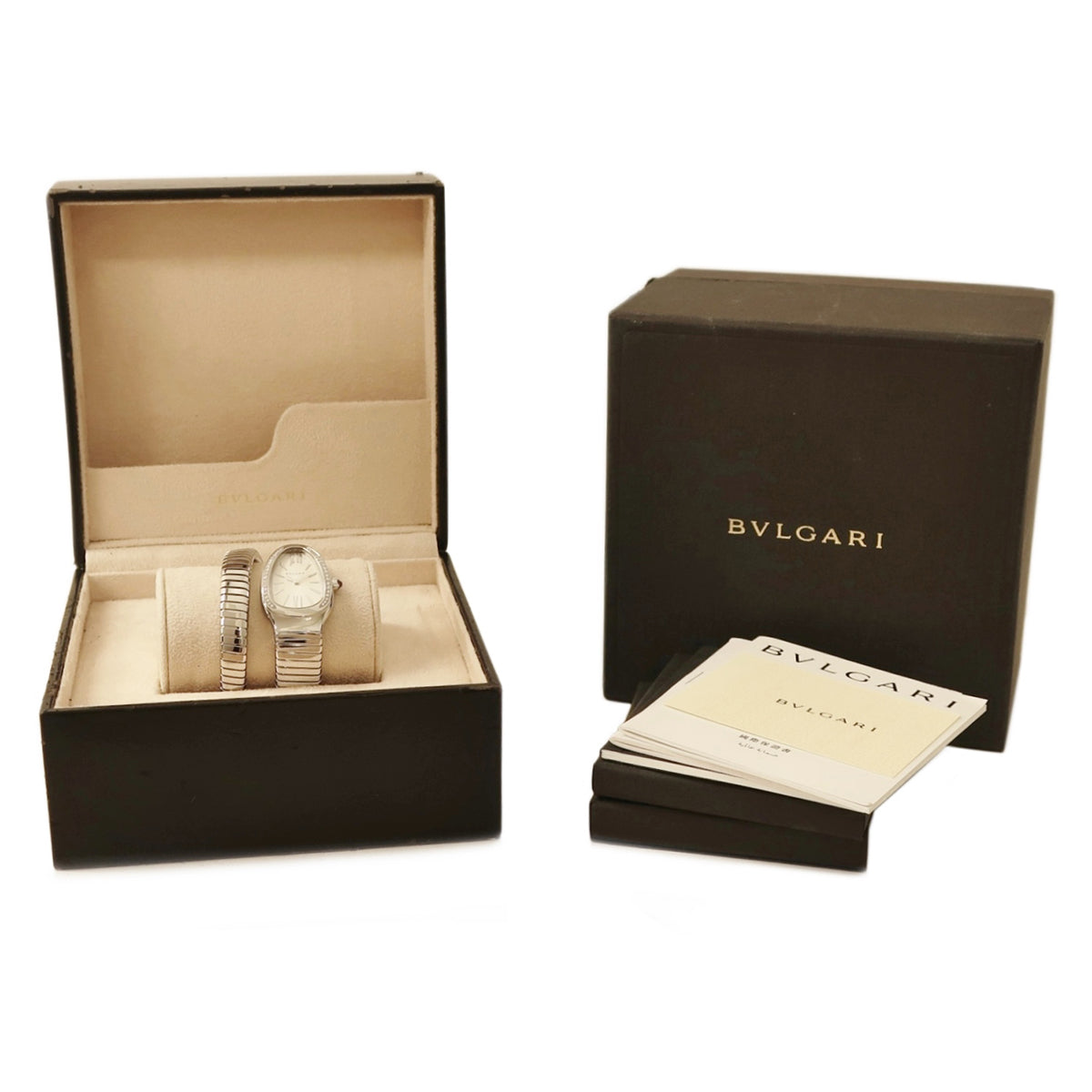 ブルガリ BVLGARI セルペンティ トゥボガス 101827 SP35C6SDS.1T クオーツ レディース 純正ダイヤ ギヨシェ ヘビ バングル