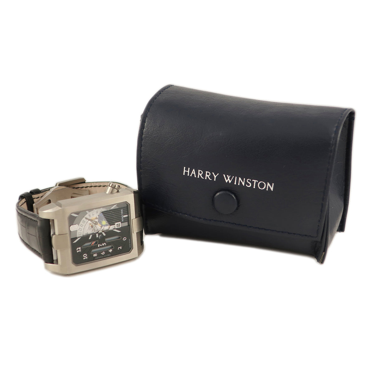ハリーウィンストン Harry Winston アヴェニュー デュアルタイム オートマティック AVEATZ37ZZ001 自動巻き メンズ 合金 黒 角型 GMT