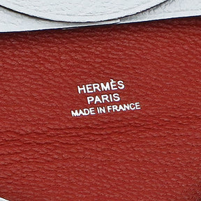 エルメス HERMES バスティア ヴェルソ  ブルーブリュム×ブリック シェーブル コインケース シルバー金具 バイカラー