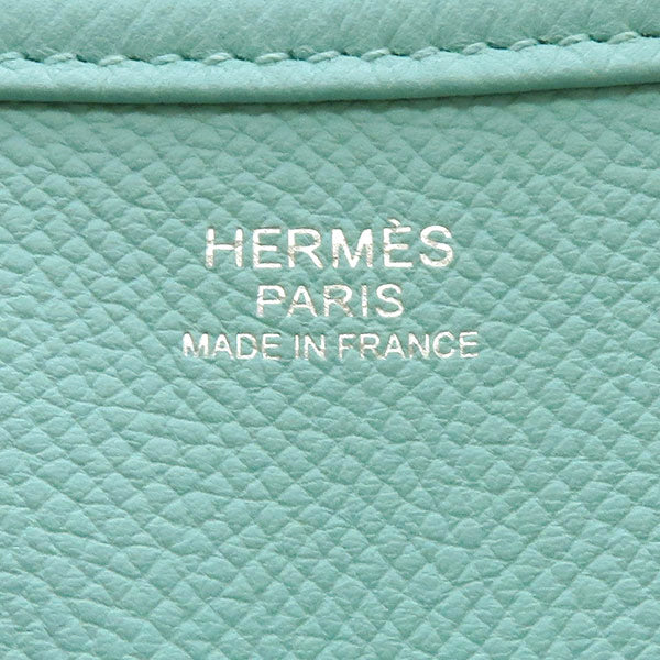 エルメス HERMES エヴリン 3 GM ブルーアトール ヴォーエプソン ショルダーバッグ シルバー金具 水色