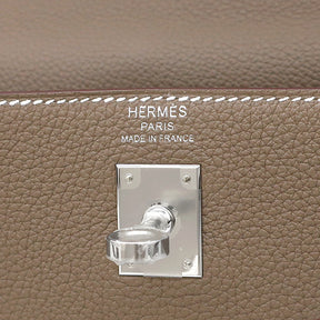 エルメス HERMES ケリー25 内縫い エトゥープ トゴ 2WAYバッグ シルバー金具 ショルダー グレージュ