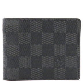 ルイヴィトン LOUIS VUITTON ポルトフォイユ・パンス N41623 ダミエグラフィット ダミエグラフィットキャンバス 二つ折り財布 シルバー金具 マネークリップ付き 黒 グレー ローマ字入り