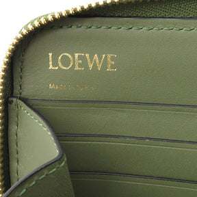 ロエベ LOEWE リピート ジップアラウンド ウォレット アボカドグリーン エンボスシルクカーフ 長財布 ゴールド金具 緑 アナグラム ラウンドファスナー