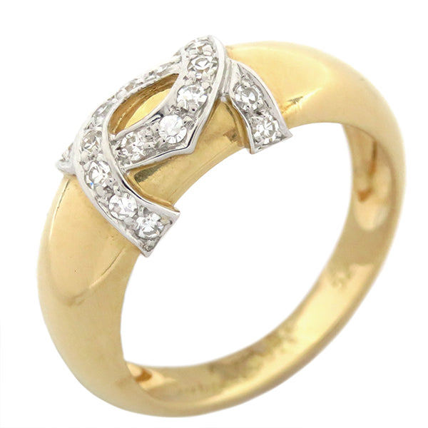 カルティエ Cartier 2C ロゴ ダイヤ イエローゴールド×ホワイトゴールド K18YG K18WG ダイヤモンド #52(JP 12) リング 指輪 750 18K