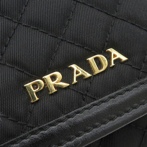 プラダ PRADA キルティング ロングウォレット 1M1132 NERO ナイロン 長財布 ゴールド金具 黒 二つ折り