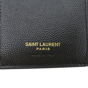 サンローラン SAINT LAURENT モノグラム コンパクト スリーフォールド ウォレット 403943 ブラック レザー 三つ折り財布 ゴールド金具 黒