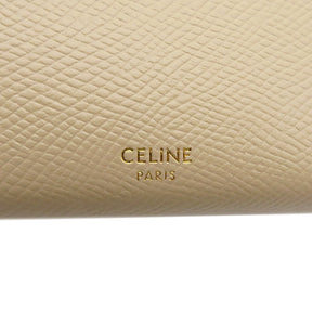 セリーヌ CELINE ラージ フラップウォレット ベージュ レザー 長財布 ゴールド金具