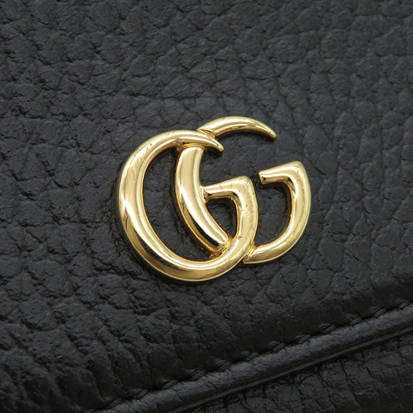 グッチ GUCCI GGマーモント ウォレット 644407 ブラック レザー 三つ折り財布 ゴールド金具 黒 プチマーモント コンパクト