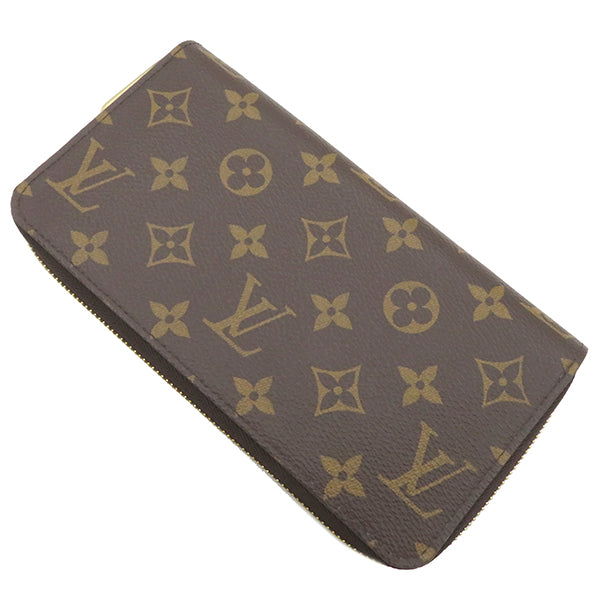 ルイヴィトン LOUIS VUITTON モノグラム ジッピー ウォレット M42616 モノグラムキャンバス 長財布 ゴールド金具 茶 ラウンドファスナー