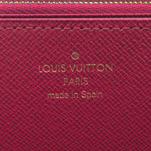 ルイヴィトン LOUIS VUITTON フューシャ ジッピー ウォレット M41895 モノグラムキャンバス 長財布 ゴールド金具 ラウンドファスナー 茶 ボルドー