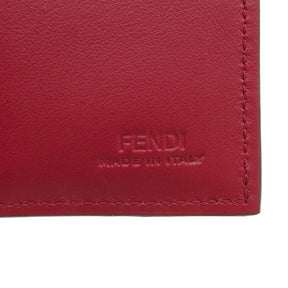 フェンディ FENDI エフイズフェンディ コンパクト財布 8M0387 レッド レザー 二つ折り財布 ゴールド金具 赤