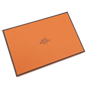 エルメス HERMES カルヴィ デュオ エトゥープ ヴォーエプソン カードケース シルバー金具 新品 未使用 グレージュ