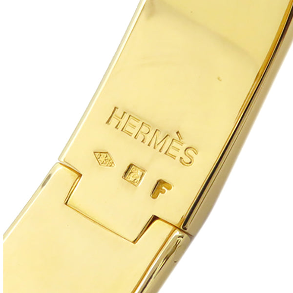 エルメス HERMES クリックH PM オレンジXゴールド GP エナメル ブレスレット ゴールド金具 Hブレス