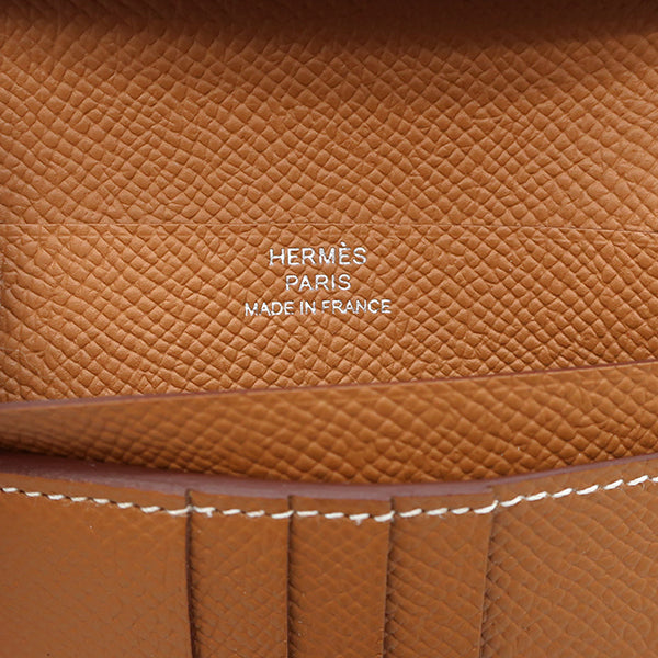 エルメス HERMES ベアンコンパクト ゴールド ヴォーエプソン 二つ折り財布 新品 未使用 茶