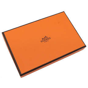 エルメス HERMES カルヴィ デュオ ルージュピマン ヴォーエプソン カードケース シルバー金具 新品 未使用 赤