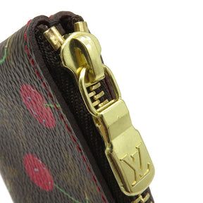 ルイヴィトン LOUIS VUITTON モノグラム ポシェットクレ M95042  モノグラムチェリーキャンバス コインケース ゴールド金具 さくらんぼ 茶 キーチェーン付き