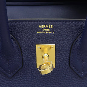 エルメス HERMES バーキン25 ブルーサフィール トゴ ハンドバッグ ゴールド金具 新品 未使用 紺