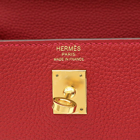 エルメス HERMES ケリー25 内縫い ルージュヴィフ トゴ 2WAYバッグ ゴールド金具 赤 ショルダー