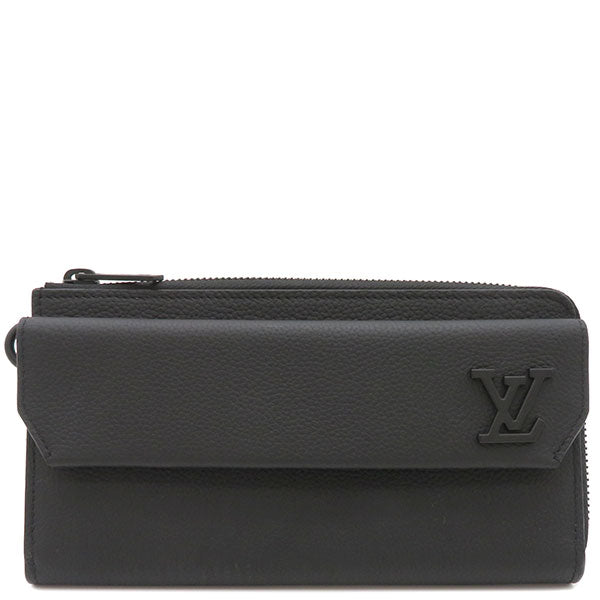 ルイヴィトン LOUIS VUITTON ノワール LVアエログラム ジッピー ウォレット M69831  グレインカーフレザー 長財布 マットブラック金具 黒 L字ファスナー