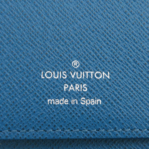 ルイヴィトン LOUIS VUITTON アイスバーグ ジッピーウォレット ヴェルティカル M32836 タイガ 長財布 シルバー金具 青 ラウンドファスナー