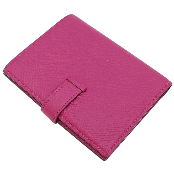 【超美品】エルメス　ベアンコンパクト　ローズパープル　折財布　コンパクト財布ファッション小物