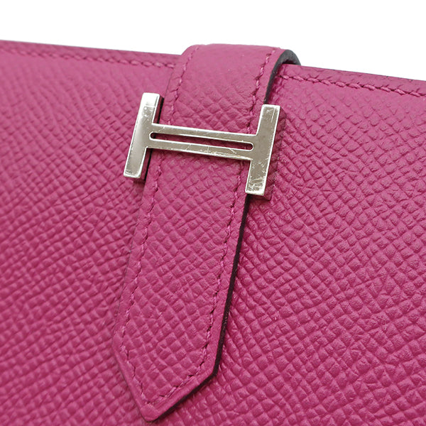 【超美品】エルメス　ベアンコンパクト　ローズパープル　折財布　コンパクト財布ファッション小物